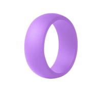 Jipersuo Silicone Rings for Men, Flat Top Angled Edge Rubber Wedding Bands 9.8mm Wide 2mm Thick - 1/4/7 Variety Multipack Open Heart Rings (Purple, 3X3CM)