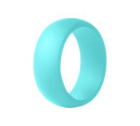 Jipersuo Silicone Rings for Men, Flat Top Angled Edge Rubber Wedding Bands 9.8mm Wide 2mm Thick - 1/4/7 Variety Multipack Open Heart Rings (Blue, 3X3CM)