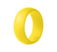 Jipersuo Silicone Rings for Men, Flat Top Angled Edge Rubber Wedding Bands 9.8mm Wide 2mm Thick - 1/4/7 Variety Multipack Open Heart Rings (Yellow, 3X3CM)