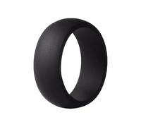 Jipersuo Silicone Rings for Men, Flat Top Angled Edge Rubber Wedding Bands 9.8mm Wide 2mm Thick - 1/4/7 Variety Multipack Open Heart Rings (Black, 3X3CM)
