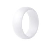 Jipersuo Silicone Rings for Men, Flat Top Angled Edge Rubber Wedding Bands 9.8mm Wide 2mm Thick - 1/4/7 Variety Multipack Open Heart Rings (White, 3X3CM)