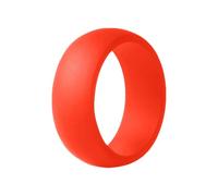 Jipersuo Silicone Rings for Men, Flat Top Angled Edge Rubber Wedding Bands 9.8mm Wide 2mm Thick - 1/4/7 Variety Multipack Open Heart Rings (Red, 3X3CM)