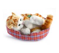 Jipersuo Simulation Of Furry Kitty Ornament Realistic Meowing On The Bed Home Shelf Car Decoration Cute Cats Ornaments Meowing The Doll Toy Kids Presents for Kids & Adults 12