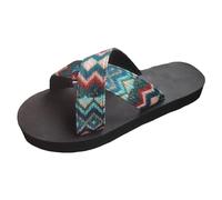 Jipersuo Slippers Womens Pullover Plus Size Sandals for Women's Summer Platform Soled Color Block Strap Beach Sandals