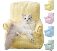 Jipersuo Soft Fabric Indoor Cats Dog Sofa, Pet Bed For Animal, Removable Washable Cover, Compact Pet Furniture, Cozy Cat Shelter, Home Decoration (Yellow)