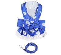 Jipersuo Stylish Blue Retractable Leash Pet Dress with Adjustable Waistband and Durable Fabric Perfect for Small to Medium Dogs Ideal for Daily Walks 33