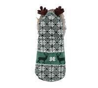 Jipersuo Thickened Pet Winter Coat with Warm Fleece Collar Santa Reindeer A. n. t. lers Design Large Dog Sweater for Cold Weather Cot. ton Padded Clothing for Winter 40
