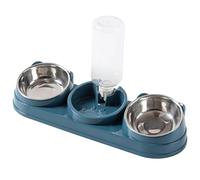 Jipersuo Triple Cat Bowls Pet Feeder With Water Dispenser 15° Raised Cat Dish Food and Water Bowls Set for Small Dogs Rabbit 06