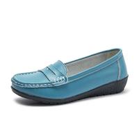 Jipersuo Womens Shoe Casual Loafers Slip On Flat Shoes Comfortable Breathable Walking Shoes for Daily Wear Light Blue