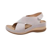 Jipersuo Womens Walking Sandals Elegant Low Cut’s Sandals With Thick Platform Heel and Hook and Loop V Opening for Summer Comfort