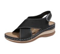 Jipersuo Womens Walking Sandals Elegant Low Cut’s Sandals With Thick Platform Heel and Hook and Loop V Opening for Summer Comfort