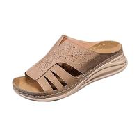 Jipersuo Womens Walking Sandals Ladies Large Size Summer Thick Bottom Slippers Women's Shoes foreign Trade a Word Half Slippers Outside Wear Beach Shoes