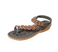 Jipersuo Womens Walking Sandals Sandals for Women Flat Pineapple Clip Toe Flip Flops Girl Casual Summer Beach Boho Fruit Pearl Rhinestones Toe Loop Slippers (Yellow B, 6, Women, 6)