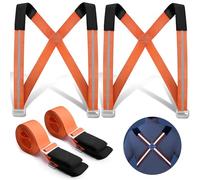 JIPIMON Moving Straps, 2-Person Lifting and Moving System Reflective Lifting Straps for Moving Furniture, Appliances, Mattresses or Any Item up to 800 lbs (Orange)