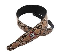 JIPIS Snake Skin Design PU Leather Guitar Strap for Electric/Acoustic Guitar Bass Strap with 3 Guitar Picks Adjustable Length, Jipis-snake Yellow, Adjustable