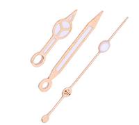 JIPOFAN Alloy Watch Hands Set with Luminous Hour Minute Second Hands, Replacement Watch Repair Parts in Rose Gold for Watch Maintenance and Watchmakers