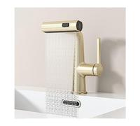 JIPOFAN Bathroom Faucet with Pull Down Sprayer,Single Handle Bathroom Sink Faucet, Waterfall Rainfall Faucet