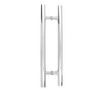 JIPOFAN Door Handle,Brushed Stainless Steel Round Tube Sliding Door Handle,Suitable for Double-Sided Doors/Glass Doors/Wooden Doors/barn Door Handles (300×200mm)