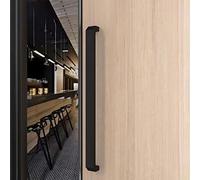 JIPOFAN Entry Door Handle Long, Glass barn Door Double Sided Handle, Suitable for bar/Shop/shed Entrance Door (Black 100cm/39.4in)