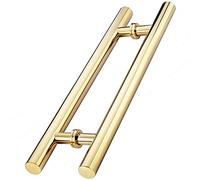 JIPOFAN Recessed Door Handle with Hardware,Wooden Door/Glass Door Handles Two Side Round Handles,24inch/32inch/40inch/47inch Long Gate Handles (Gold 80cm(31 1/2"))