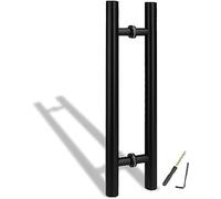 JIPOFAN Sliding Door Handle 50/60/ 80/120/ 150 cm Shower Door Handle Replacement, Modern Black Front Door Handles/Satin Nickel Push Pull Handle Bar, Double Sided, Sliding Door (Length 150Cm(59Inch))