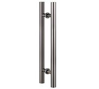 JIPOFAN Sliding Shower Glass Door Handle - 24/32/40/48/60Inch, Stainless Steel Modern Brushed Barn Door, Round Sentry Door Handle for Interior Exterior (Black 120Cm/47.2In)