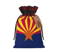 JIPOFD Arizona State Flag Christmas Drawstring Pouch Robust 4.7x6.9in Suitable For Party Gifts And Gift Packaging 1pcs