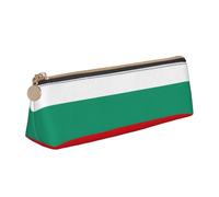 JIPOFD Bulgarian Flag Creative Triangular Leather Pencil Case Is Light And Convenient With Large Storage Capacity