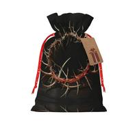 JIPOFD Crown Of Thorns Christmas Drawstring Pouch Robust 4.7x6.9in Suitable For Party Gifts And Gift Packaging 1pcs