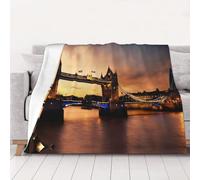 JIPOFD Dual Sided I Love London Blanket Throw Warm Cosy Flannel Blanket King Size Bed Thick Blanket