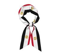 JIPOFD Egyptian Flag Cute Silk Scarf Lightweight Sunscreen Spring And Fall Gift Silk Scarfs Small Scarfs For Women, Black, One Size