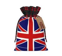 JIPOFD English Flag Christmas Drawstring Pouch Robust 4.7x6.9in Suitable For Party Gifts And Gift Packaging 1pcs