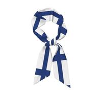 JIPOFD Finnish Flag Cute Silk Scarf Lightweight Sunscreen Spring And Fall Gift Silk Scarfs Small Scarfs For Women, Black, One Size
