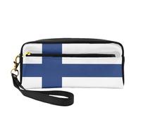 JIPOFD Finnish Flag Makeup Bag Pouch Cosmetic Bag Travel Toiletry Bag Organizer Cute Storage Bag For Women, Black, One Size
