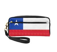 JIPOFD Flag Of Chile Makeup Bag Pouch Cosmetic Bag Travel Toiletry Bag Organizer Cute Storage Bag For Women, Black, One Size