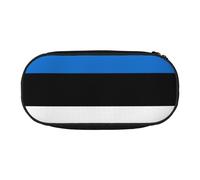 JIPOFD Flag Of Estonia Large Pencil Case,Storage High Capacity Bag Pouch Holder Box Organizer,Pen Case For Women Men, Black, One Size, Art Deco