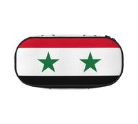 JIPOFD Flag Of The Syrian Arab Republic Large Pencil Case,Storage High Capacity Bag Pouch Holder Box Organizer,Pen Case For Women Men