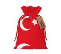JIPOFD Flag Of Turkey Christmas Drawstring Pouch Robust 4.7x6.9in Suitable For Party Gifts And Gift Packaging 1pcs