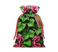 JIPOFD Floral Rose Ivy With Leaves Spring Christmas Drawstring Pouch Robust 4.7x6.9in Suitable For Party Gifts And Gift Packaging 1pcs