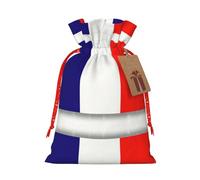 JIPOFD French Flag Christmas Drawstring Pouch Robust 4.7x6.9in Suitable For Party Gifts And Gift Packaging 1pcs