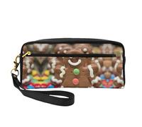 JIPOFD Gingerbread Man Candy Makeup Bag Pouch Cosmetic Bag Travel Toiletry Bag Organizer Cute Storage Bag For Women, Black, One Size