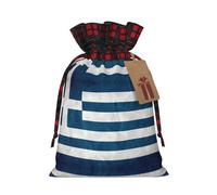 JIPOFD Greek Flag Christmas Drawstring Pouch Robust 8.3x11.8in Suitable For Party Gifts And Gift Packaging 1pcs