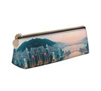 JIPOFD Hong Kong Creative Triangular Leather Pencil Case Is Light And Convenient With Large Storage Capacity
