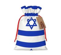 JIPOFD Israeli Flag Christmas Drawstring Pouch Robust 4.7x6.9in Suitable For Party Gifts And Gift Packaging 1pcs