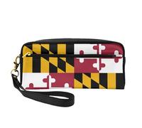 JIPOFD Maryland State Flag Makeup Bag Pouch Cosmetic Bag Travel Toiletry Bag Organizer Cute Storage Bag For Women, Black, One Size