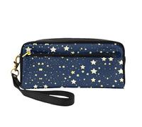 JIPOFD Navy Blue Sky And Star Makeup Bag Pouch Cosmetic Bag Travel Toiletry Bag Organizer Cute Storage Bag For Women, Black, One Size