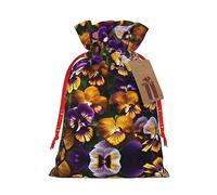 JIPOFD Pansy Perfection Christmas Drawstring Pouch Robust 4.7x6.9in Suitable For Party Gifts And Gift Packaging 1pcs