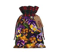 JIPOFD Pansy Perfection Christmas Drawstring Pouch Robust 8.3x11.8in Suitable For Party Gifts And Gift Packaging 1pcs