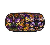 JIPOFD Pansy Perfection Large Pencil Case,Storage High Capacity Bag Pouch Holder Box Organizer,Pen Case For Women Men