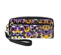 JIPOFD Pansy Perfection Print Makeup Bag Pouch Cosmetic Bag Travel Toiletry Bag Organizer Cute Storage Bag For Women, Black, One Size